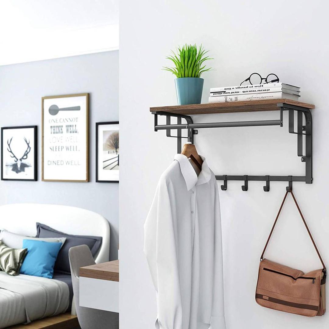 Wandkapstok in Industriële Stijl – Metalen Garderobe voor Hal of Entree
