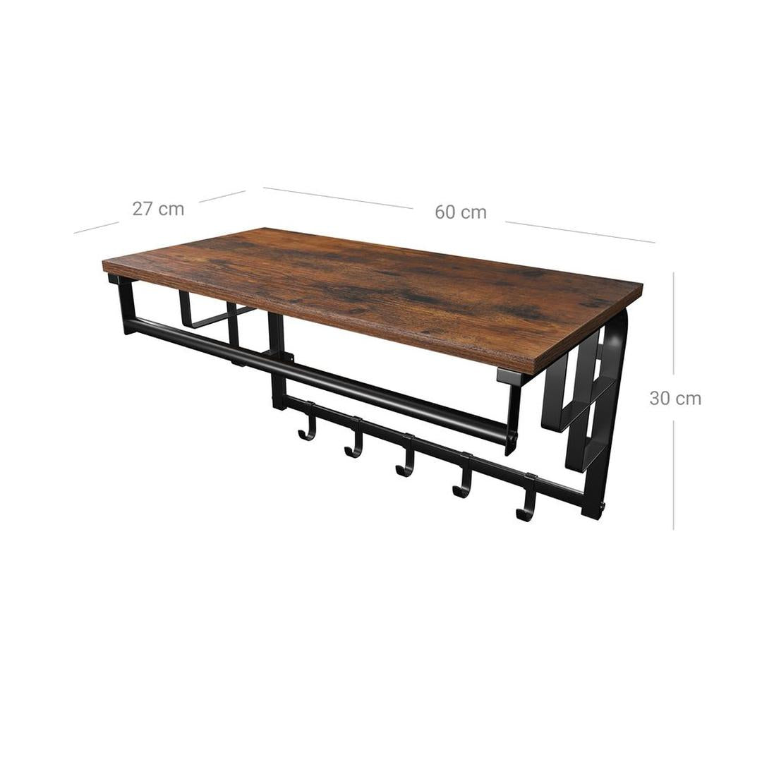 Wandkapstok in Industriële Stijl – Metalen Garderobe voor Hal of Entree