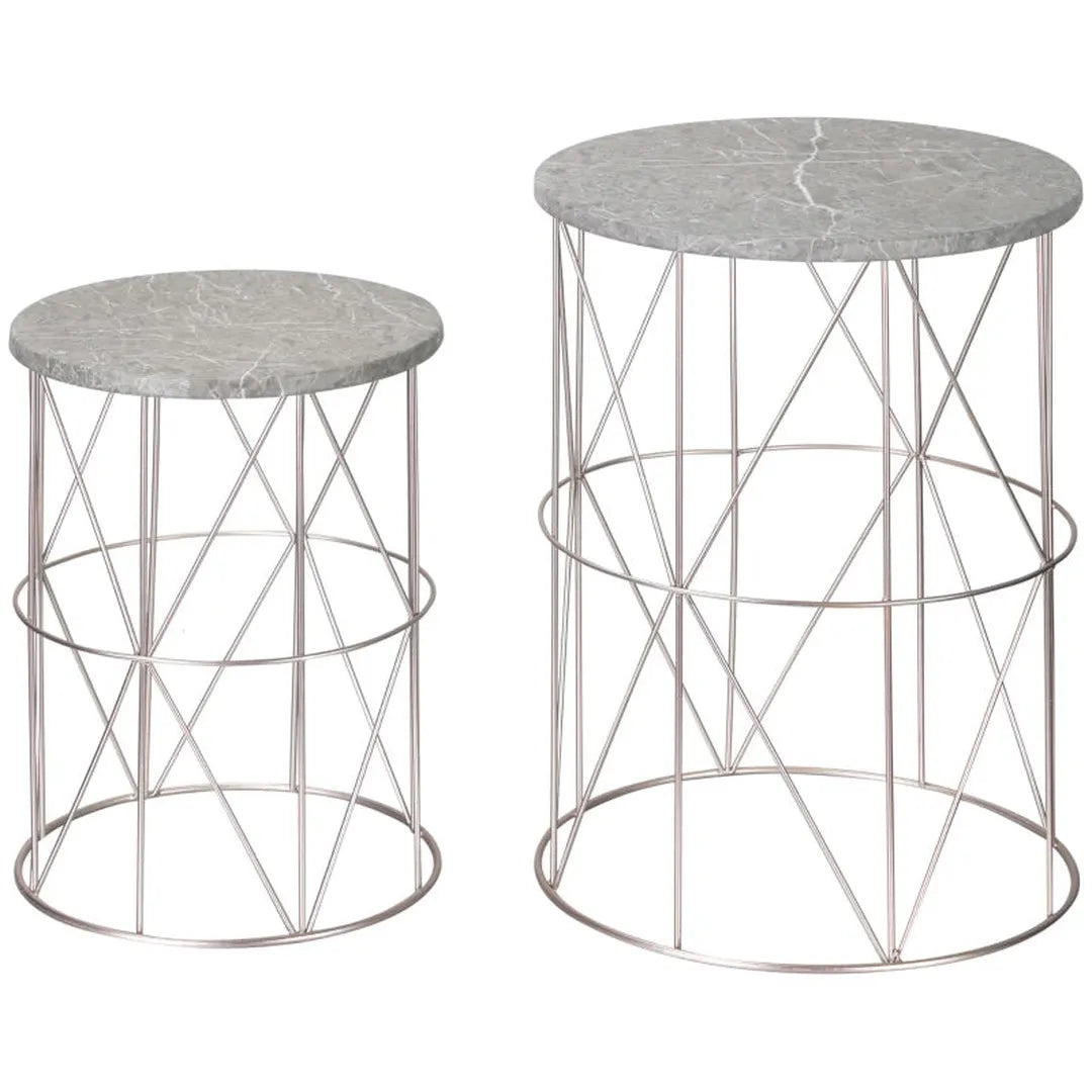 Bijzettafels Set van 2 – Stapelbaar met Opbergruimte – Scandinavisch Design – Zwart