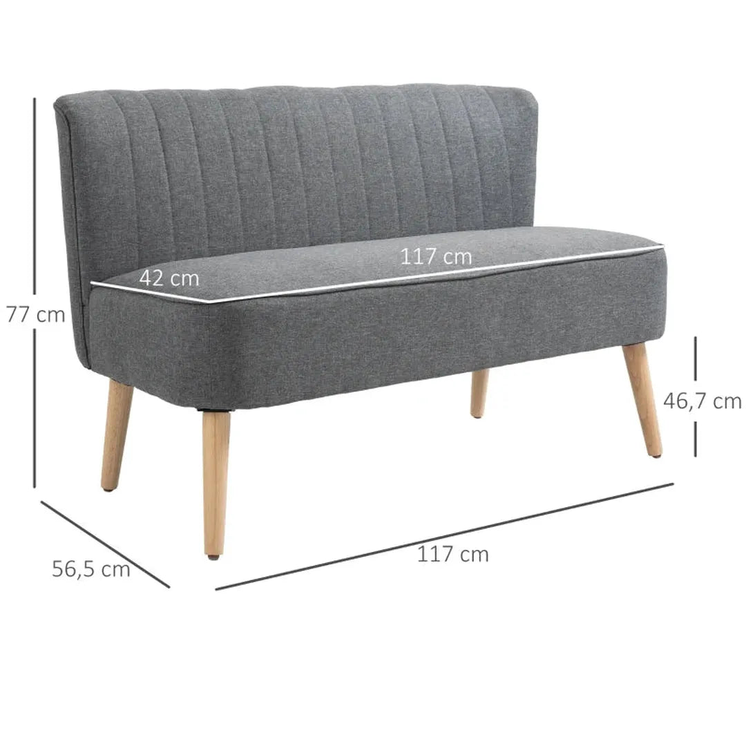 2-zits bank – zachte bekleding – onderhoudsvriendelijke stof – maximaal 150 kg – 117 x 56,5 x 77 cm
