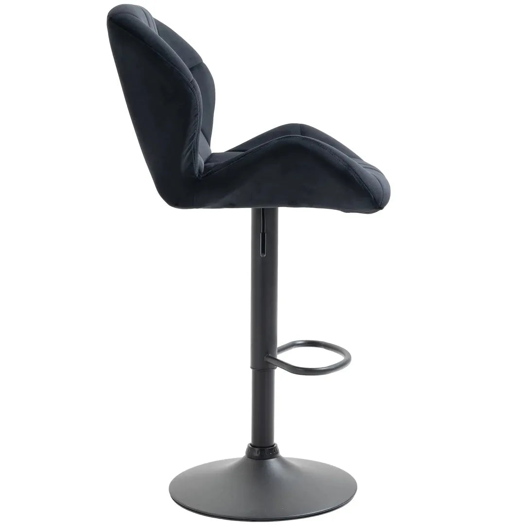 Barkrukken Set van 2 – In Hoogte Verstelbaar en Draaibaar met Voetsteun – Lederlook en Metalen Frame – Grijs – 44 x 49 x 90-110 cm