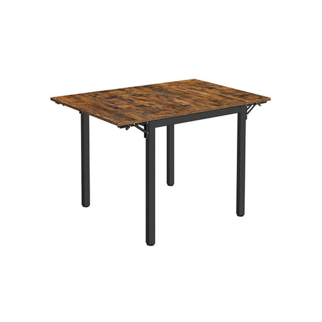 Opklapbare Keukentafel in Vintage Bruin met Zwart Frame – Ruimtebesparende Eettafel voor Keuken of Studio