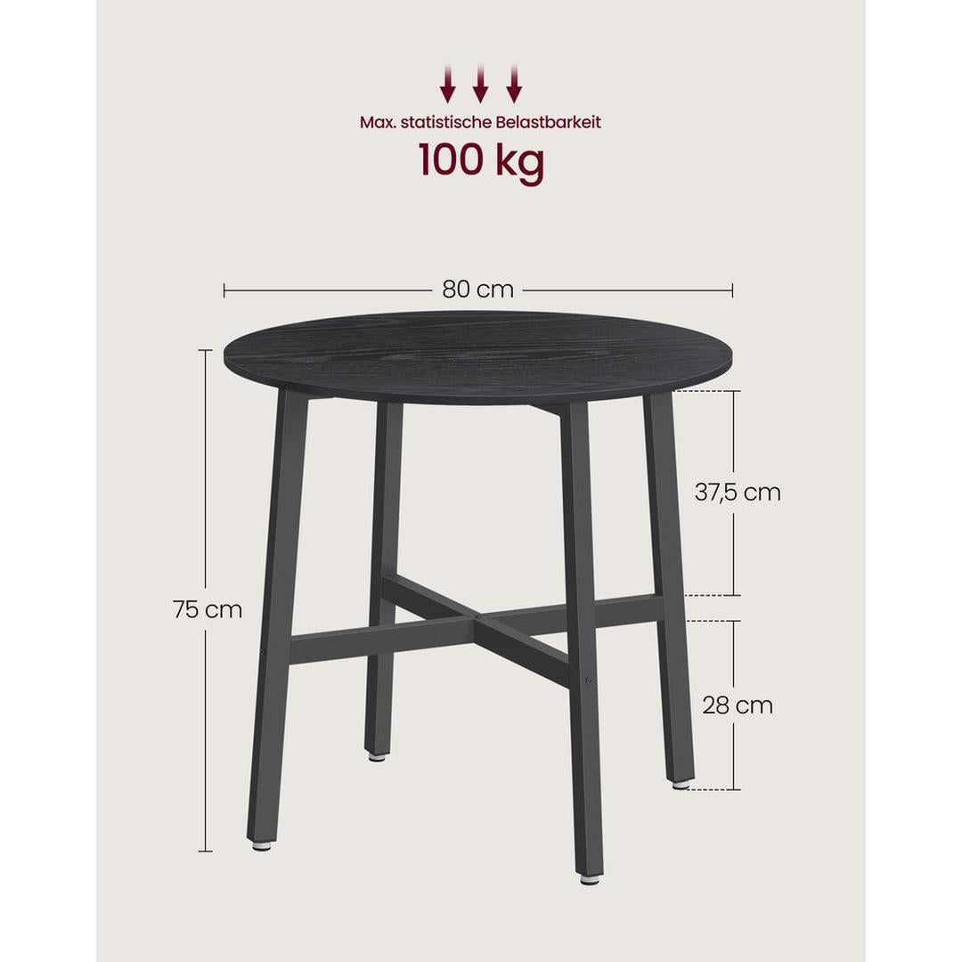 Ronde Keukentafel 80 × 75 cm – Compacte Eettafel voor Keuken of Eetkamer