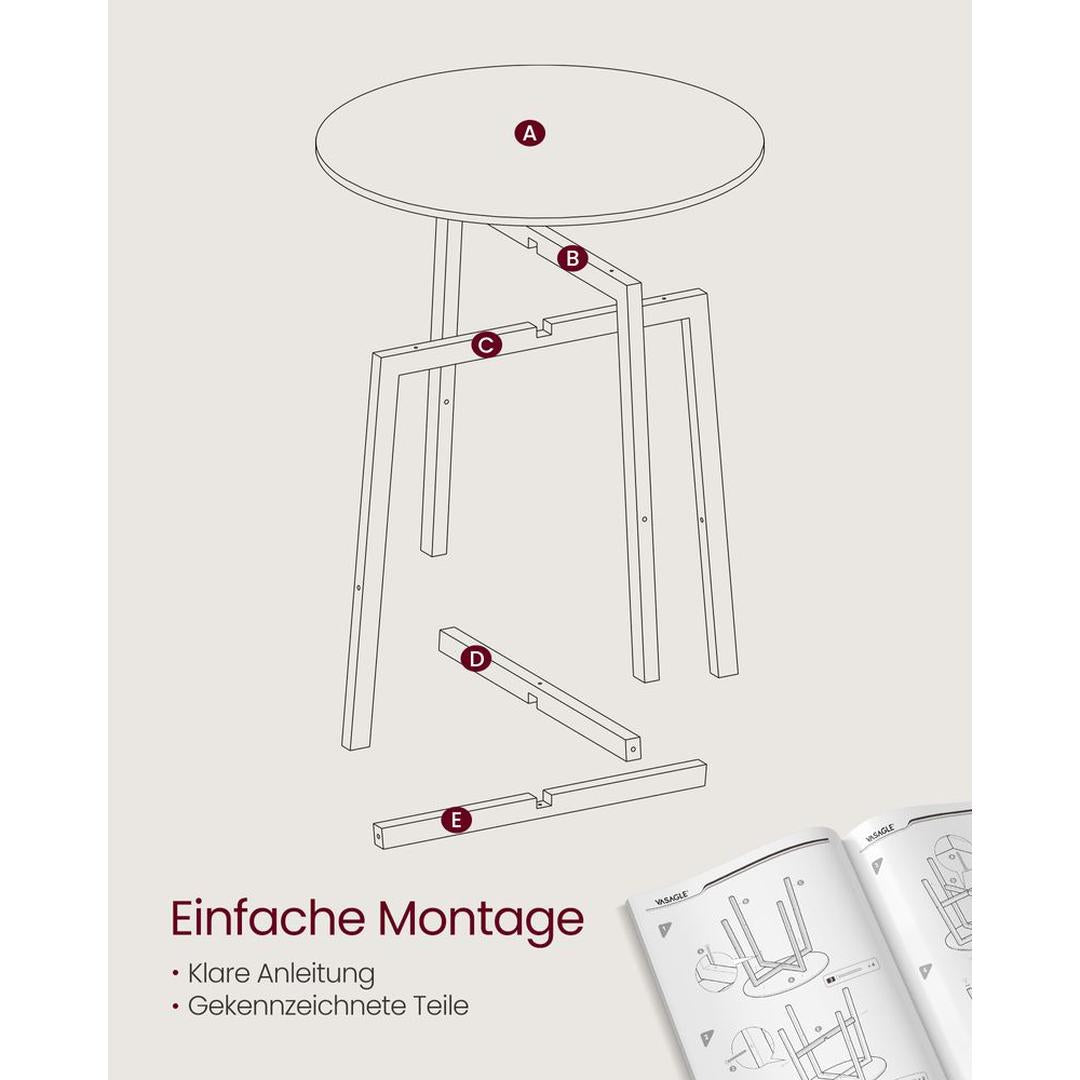 Ronde Keukentafel 80 × 75 cm – Compacte Eettafel voor Keuken of Eetkamer