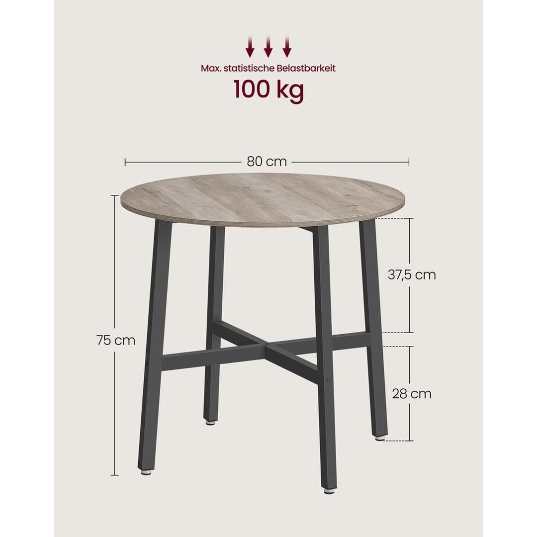 Ronde Keukentafel 80 × 75 cm – Compacte Eettafel voor Keuken of Eetkamer