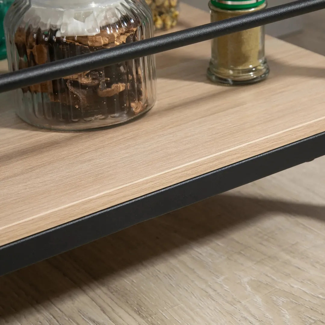 Keukenwagen met 4 legplanken en 4 haken – op wielen – Wit – 40 × 19 × 90 cm