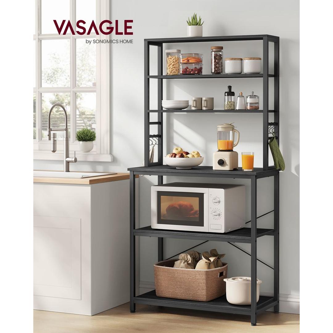 Keukenrek met Opbergplanken en Haken in Industriële Stijl – Open Opbergsysteem voor Keuken of Bijkeuken