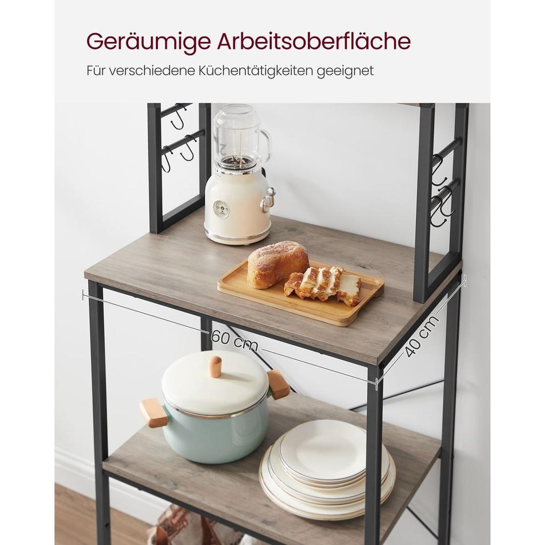 Keukenrek met Opbergplanken en Haken – Praktische Opbergoplossing voor Keuken en Bijkeuken