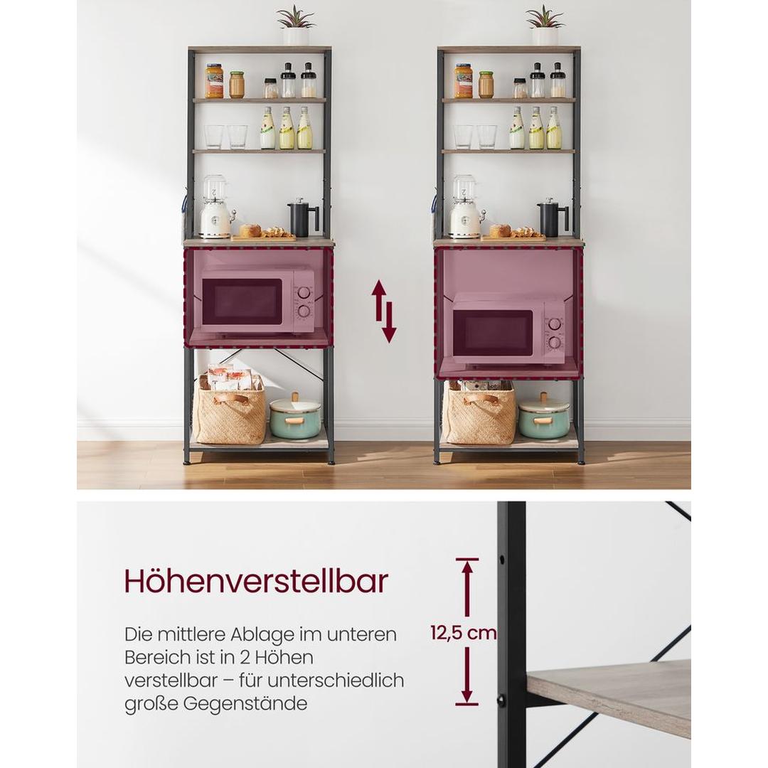 Keukenrek met Opbergplanken en Haken – Praktische Opbergoplossing voor Keuken en Bijkeuken