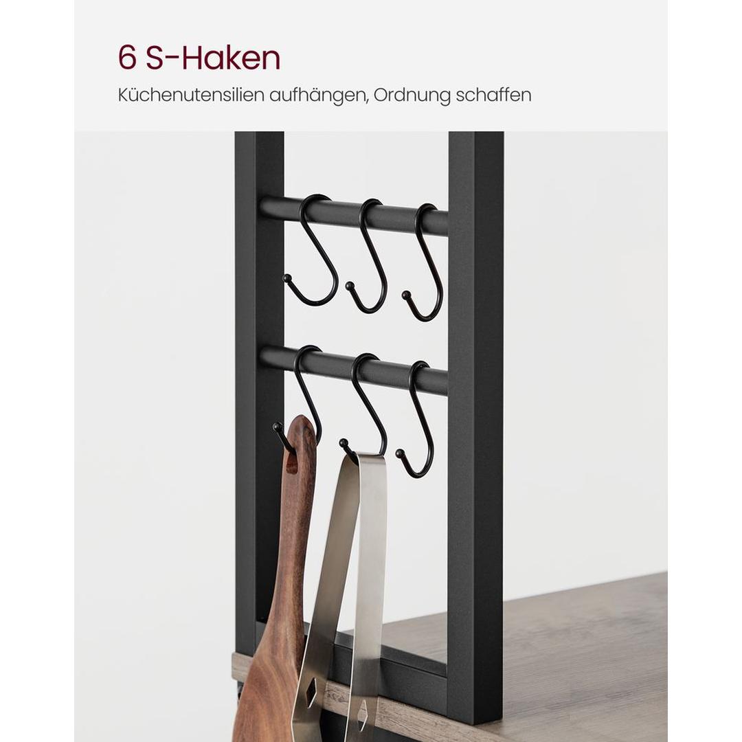 Keukenrek met Opbergplanken en Haken – Praktische Opbergoplossing voor Keuken en Bijkeuken