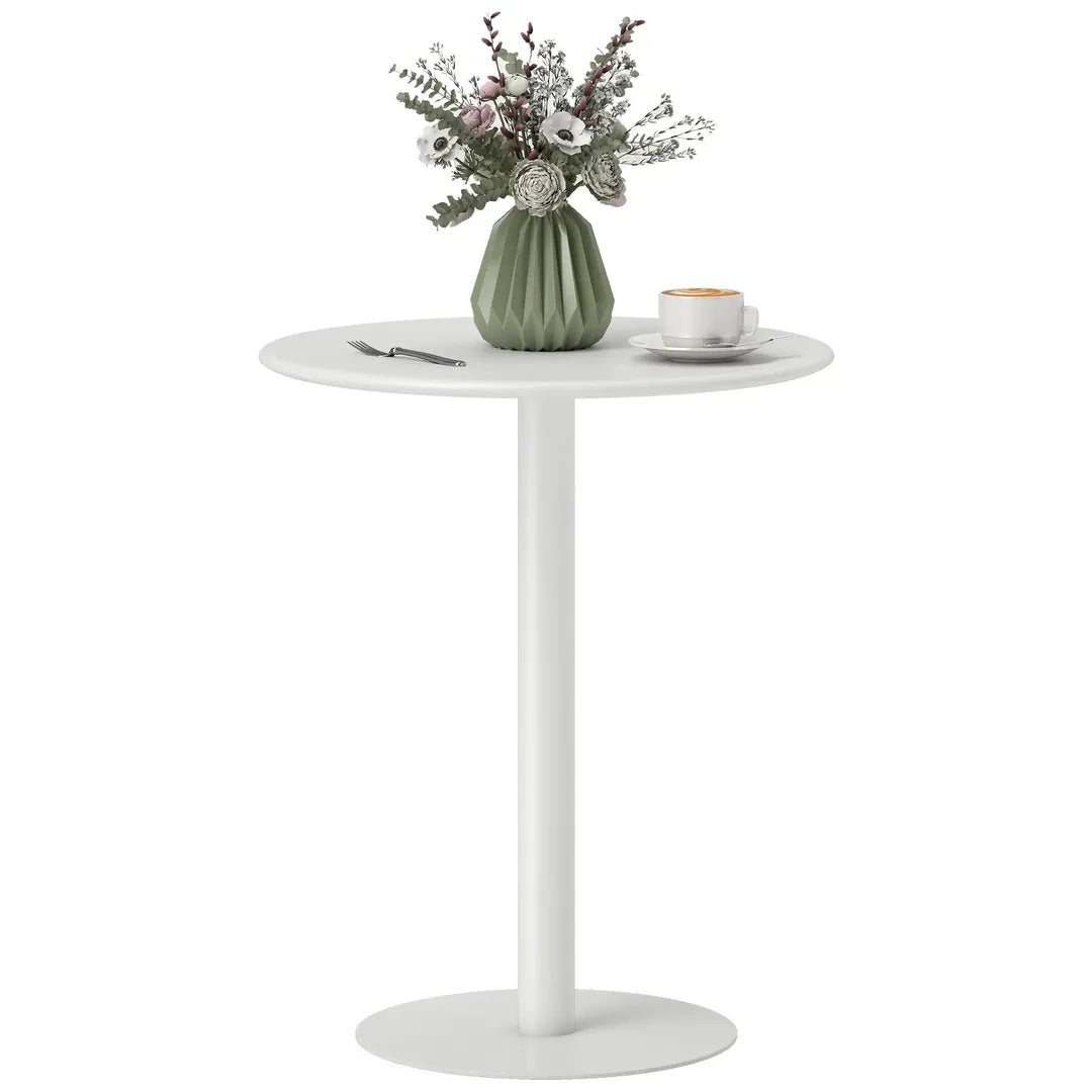Ronde Eettafel voor 2 Personen – Stalen Frame – Geschikt voor Binnen en Buiten – Wit