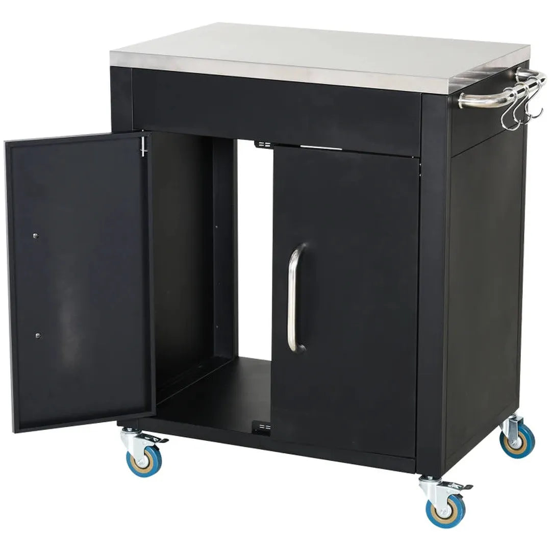 Keukentrolley met 1 Kruidenrek en 1 Handdoekhouder – 109 x 40 x 89 cm, Witte Servierwagen op Wielen