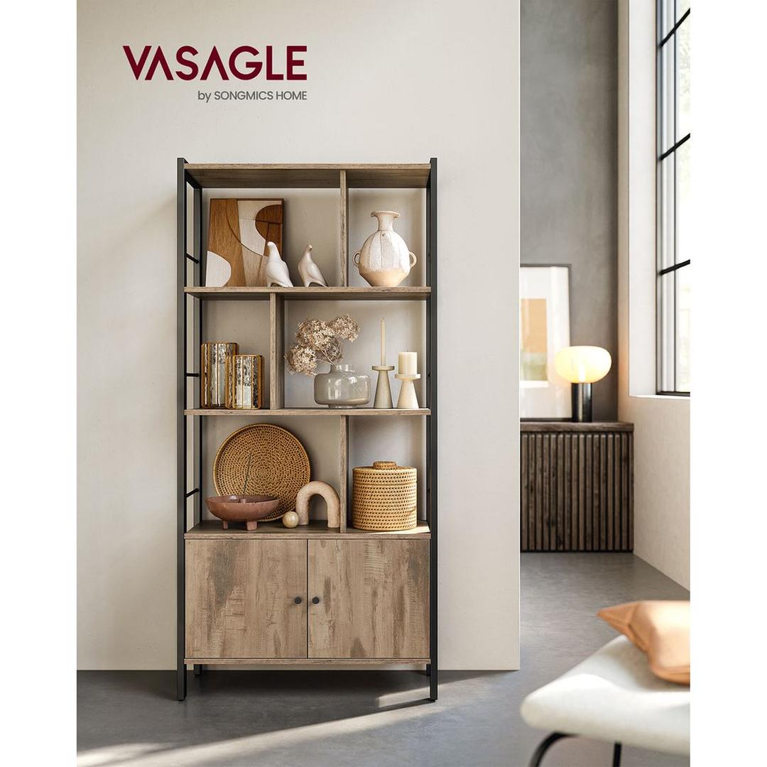 Boekenkast met 4 Legplanken – Open Opbergkast voor Woonkamer, Kantoor of Slaapkamer