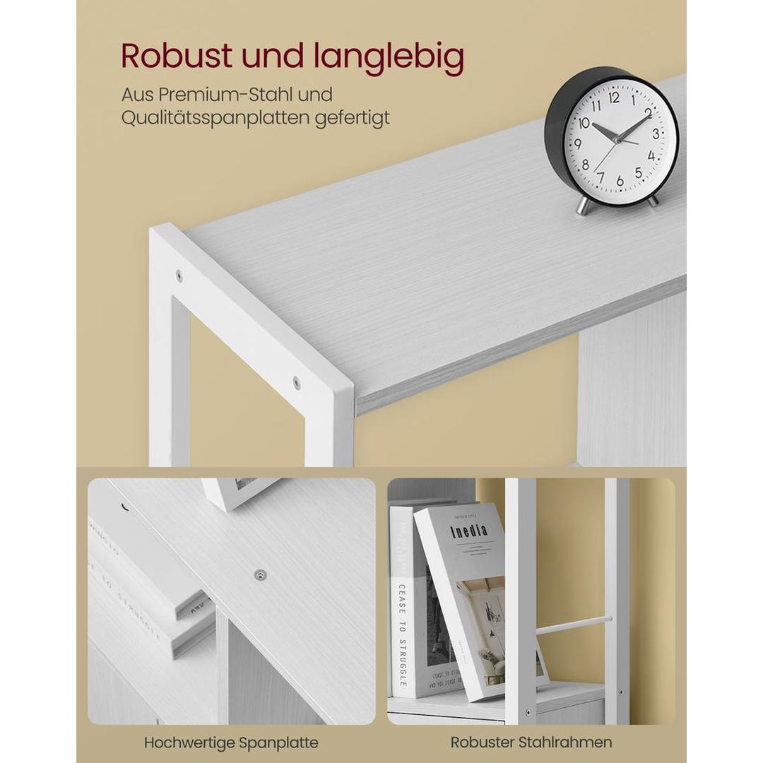 Boekenkast met 4 Legplanken – Open Opbergkast voor Woonkamer, Kantoor of Slaapkamer