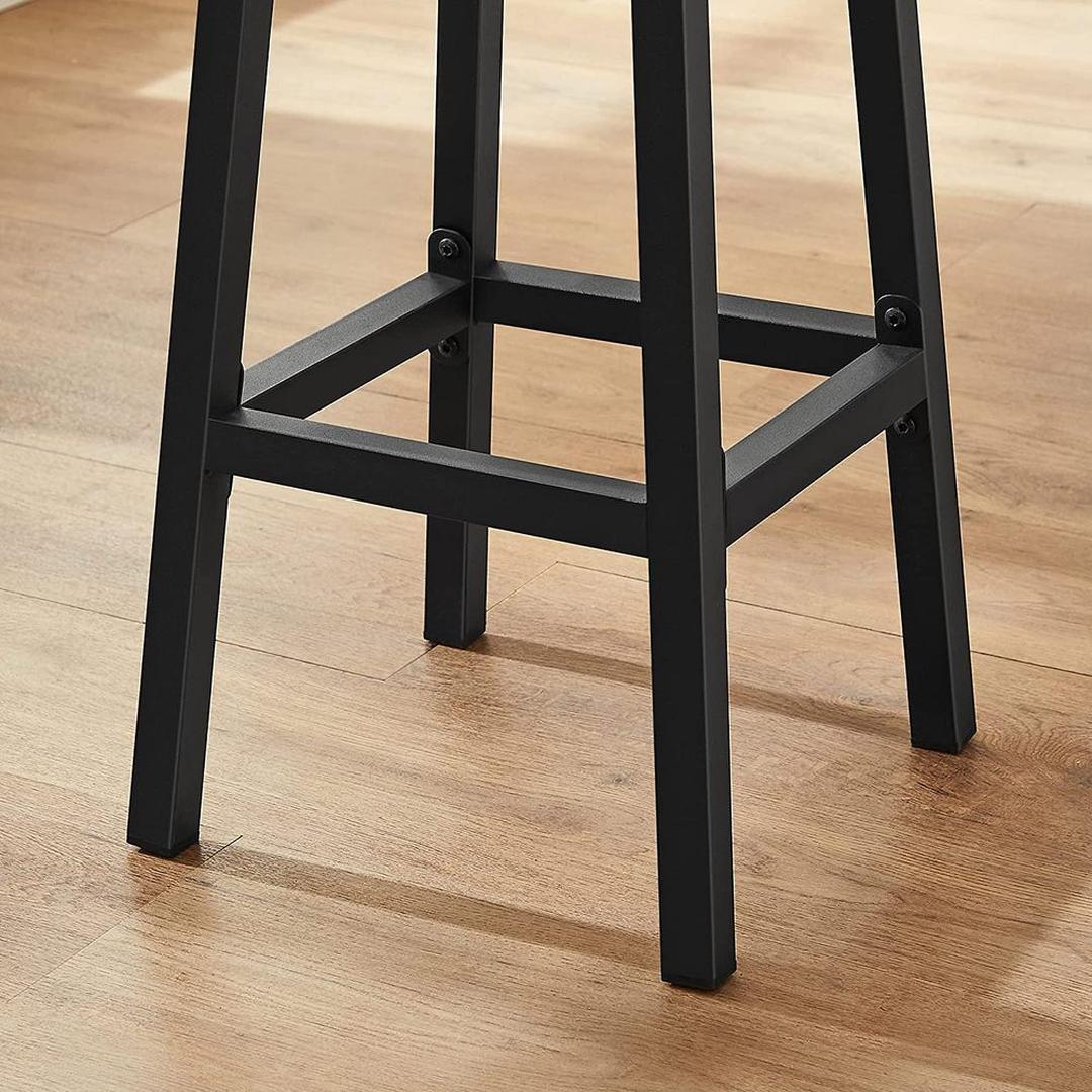Set van 2 Barkrukken met Voetsteun en Metalen Frame – Comfortabele Krukken voor Keuken of Bar