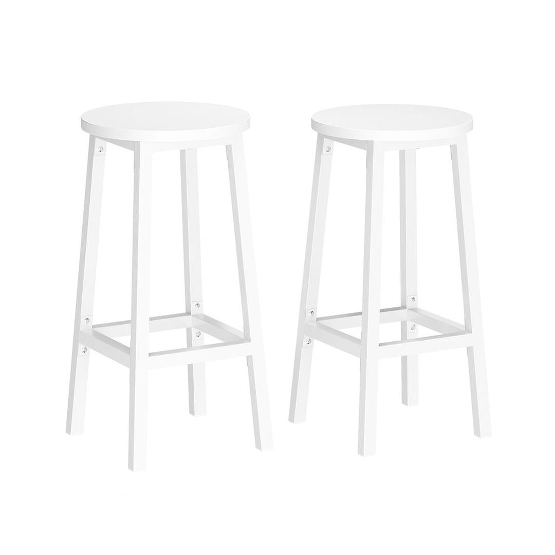 Set van 2 Barkrukken met Voetsteun en Metalen Frame – Comfortabele Krukken voor Keuken of Bar