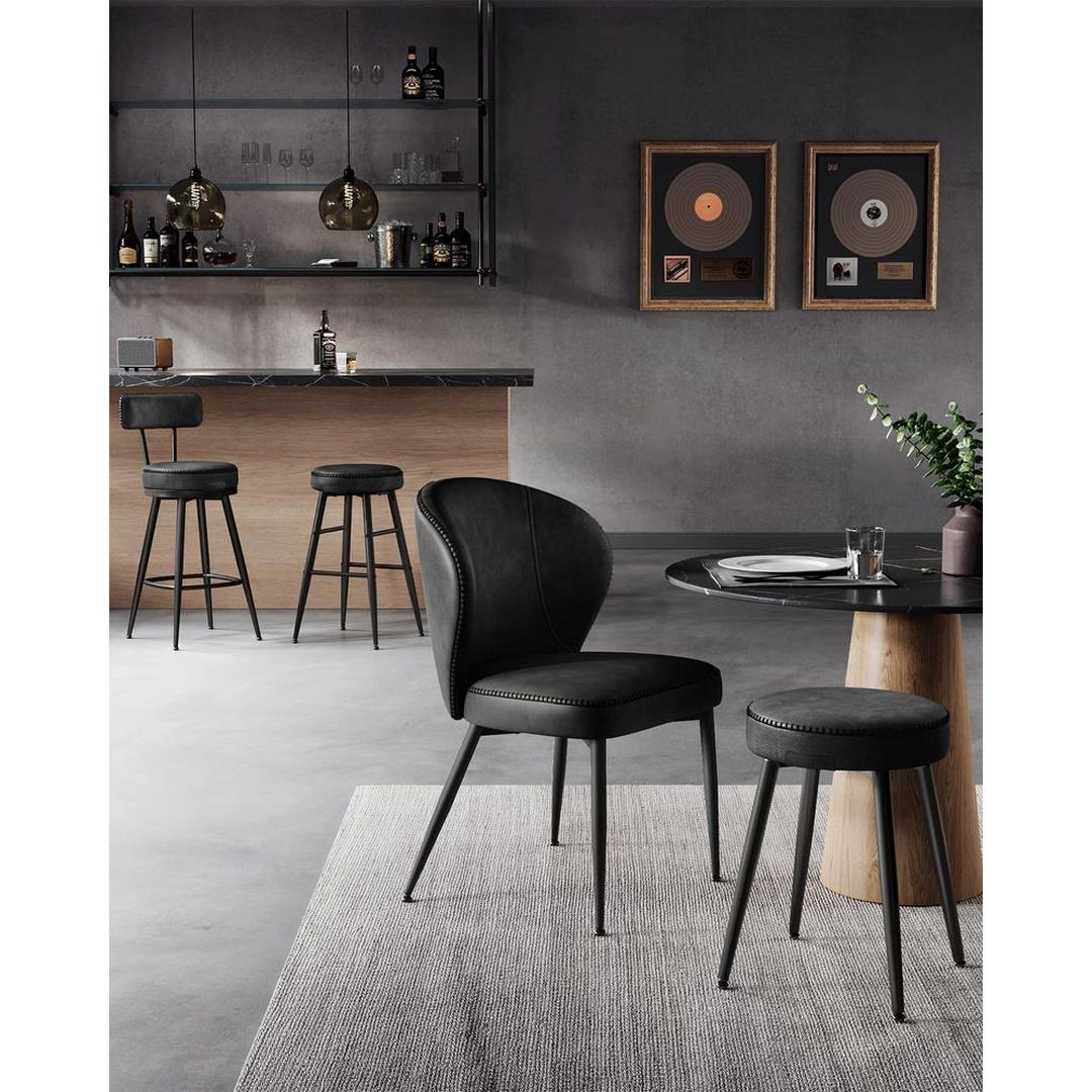 Set van 2 Barkrukken – 63 cm Hoog – Eenvoudige Montage – Comfortabele Krukken voor Keuken of Bar