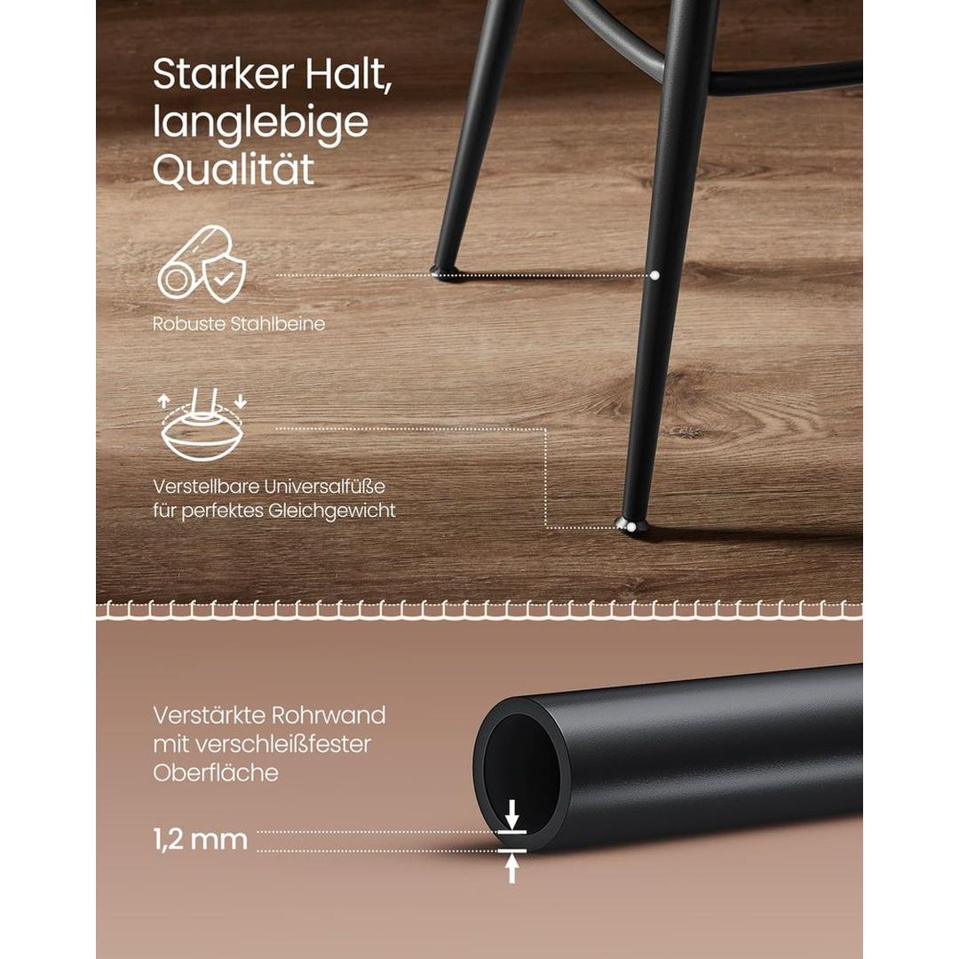 2-delige Set Barkrukken – Draaibaar 360° – Kunstlederen Zitting – Industrieel Ontwerp