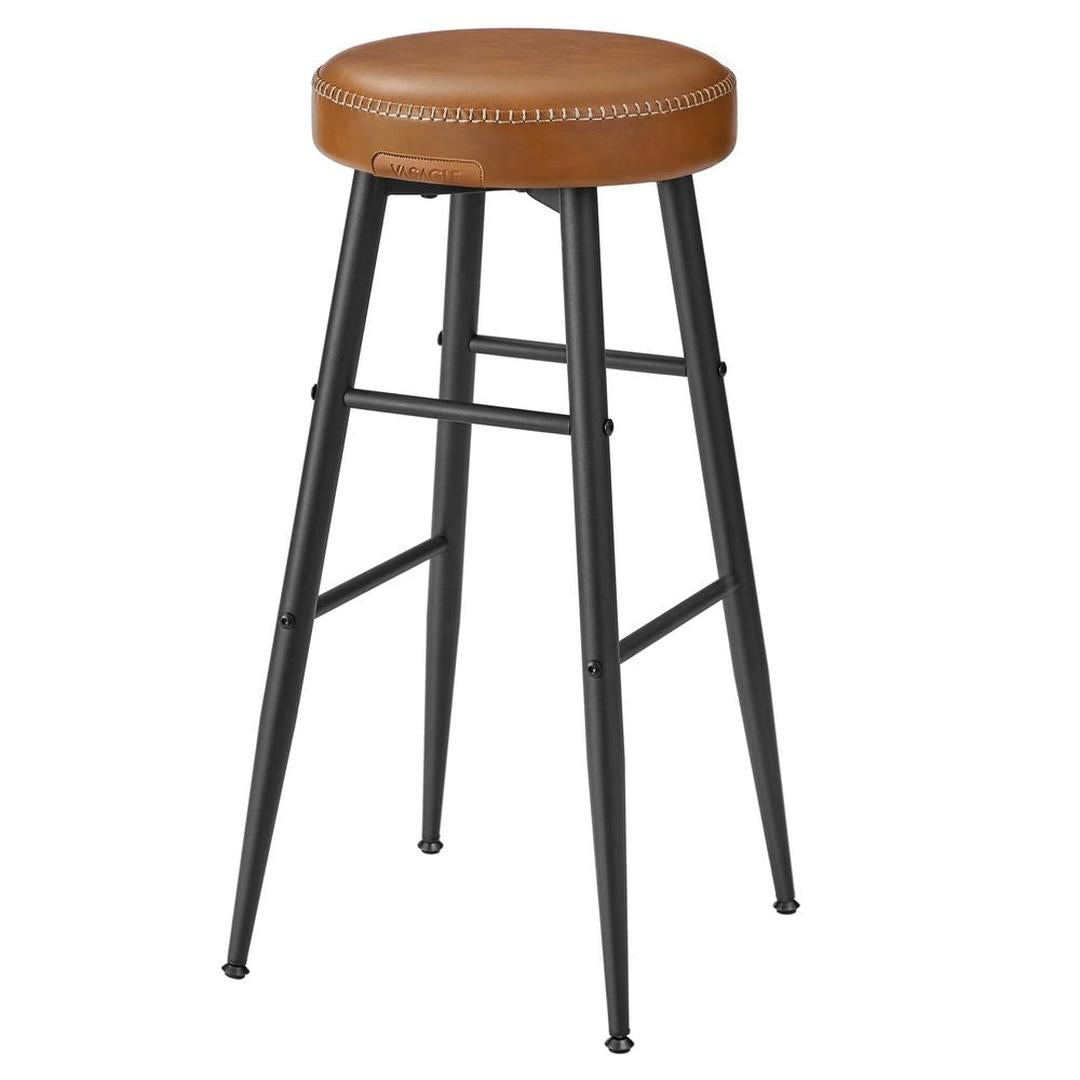 Set van 2 Barkrukken – 63 cm Hoog – Eenvoudige Montage – Comfortabele Krukken voor Keuken of Bar