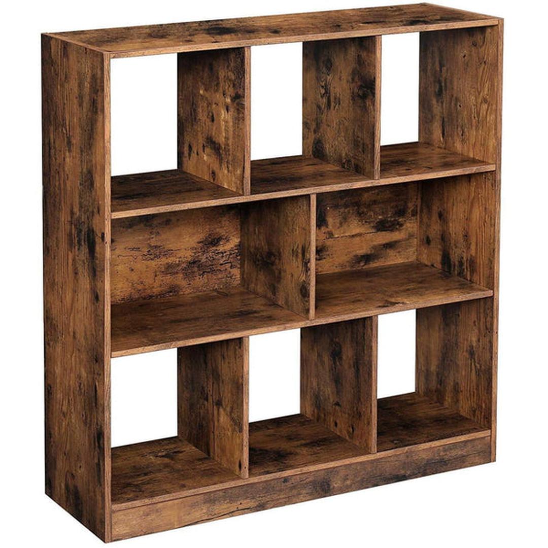 Boekenkast met Open Vakken – Vintage Opbergkast/Wandkast met Achterpaneel, ca. 100 × 30 × 100 cm