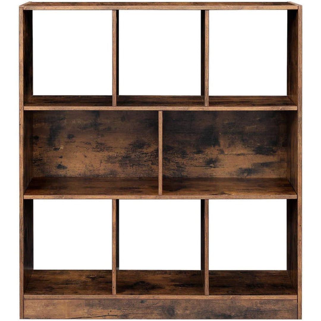 Boekenkast met Open Vakken – Vintage Opbergkast/Wandkast met Achterpaneel, ca. 100 × 30 × 100 cm