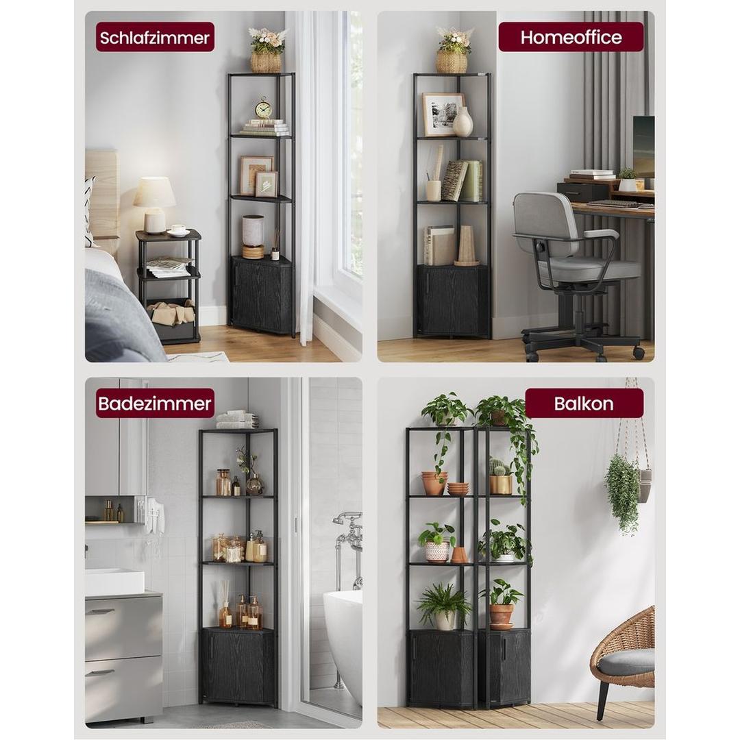Hoekrek met 5 Legplanken – Ruimtebesparende Opbergkast voor Woonkamer, Badkamer of Keuken