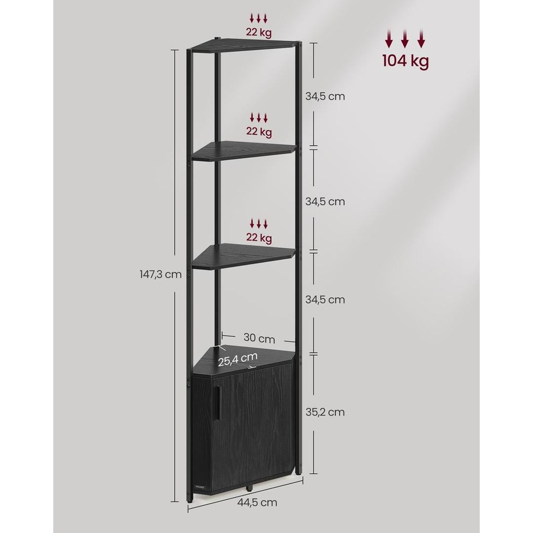 Hoekrek met 5 Legplanken – Ruimtebesparende Opbergkast voor Woonkamer, Badkamer of Keuken