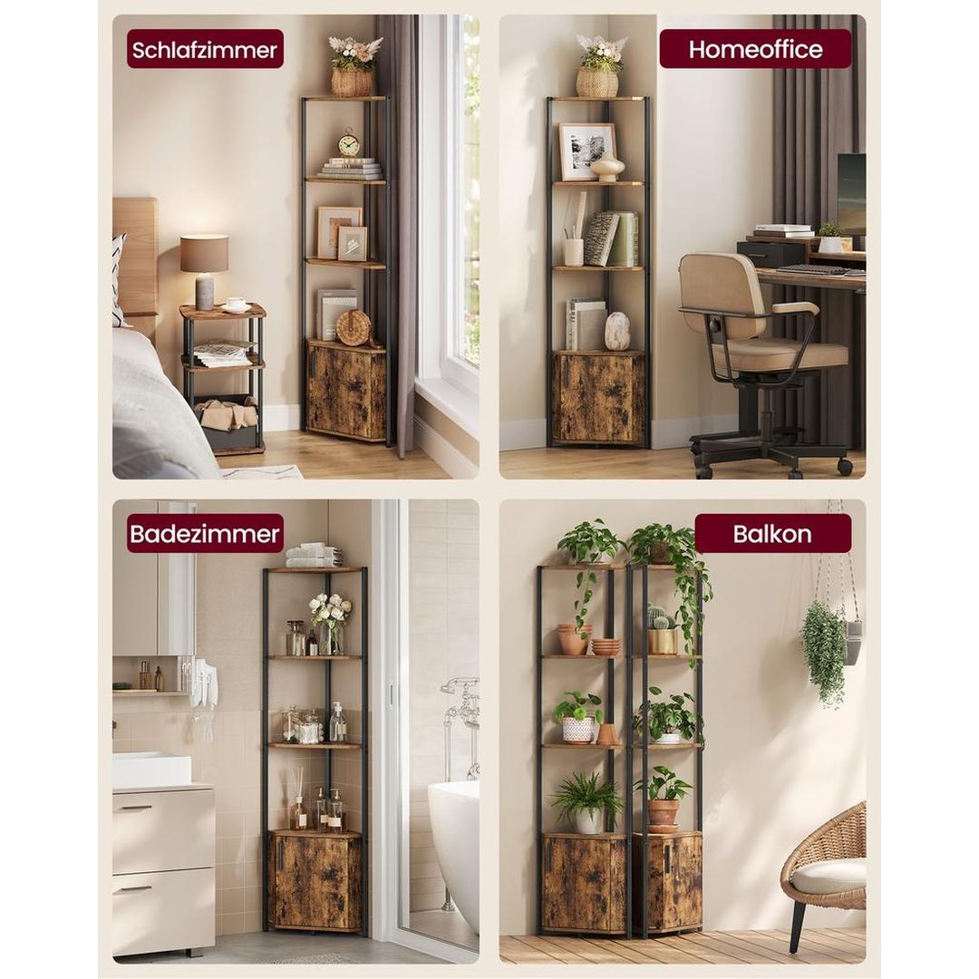 Hoekrek met 5 Legplanken – Ruimtebesparende Opbergkast voor Woonkamer, Badkamer of Keuken