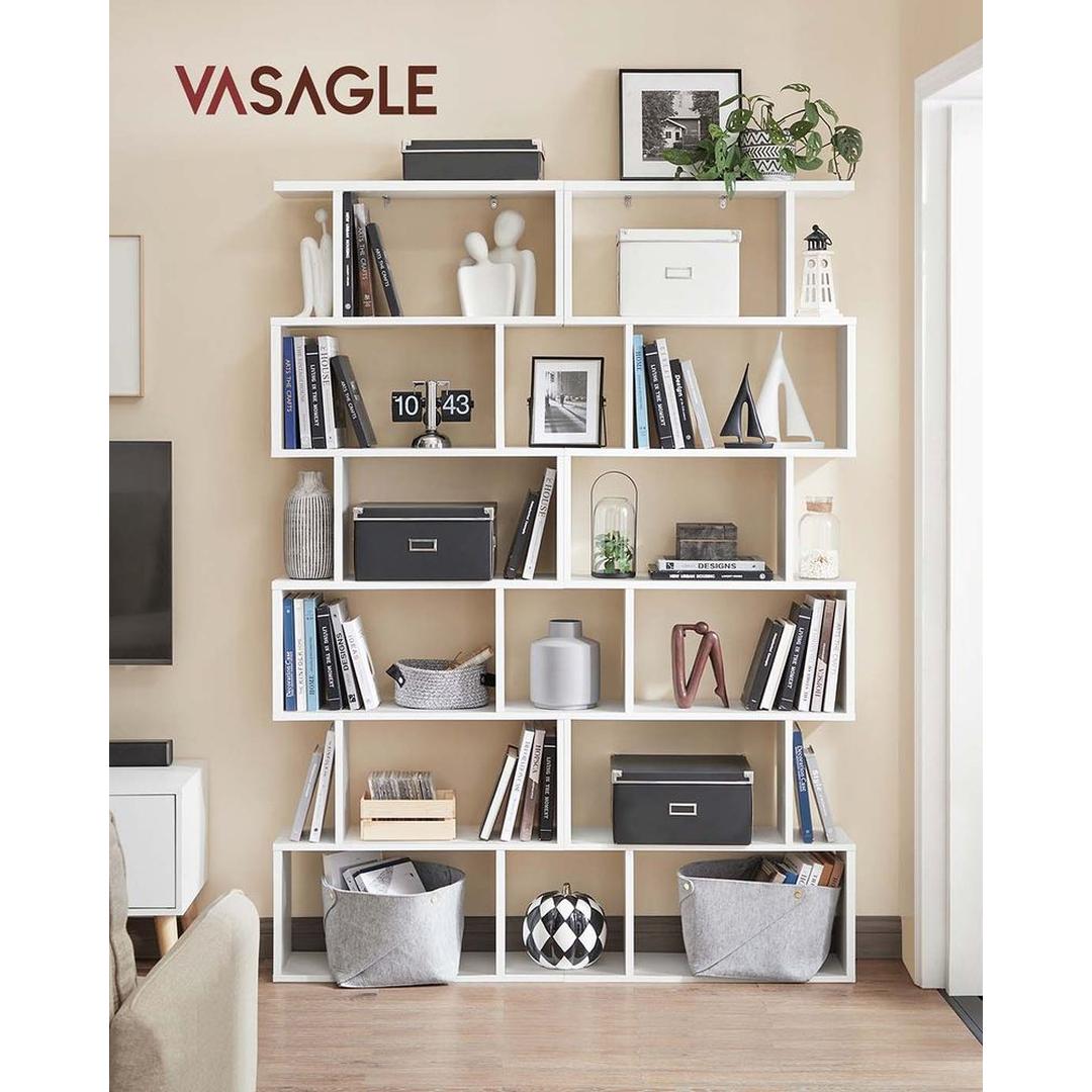 Vrijstaande Boekenkast met 6 Legplanken – Open Opbergkast voor Woonkamer, Kantoor of Slaapkamer