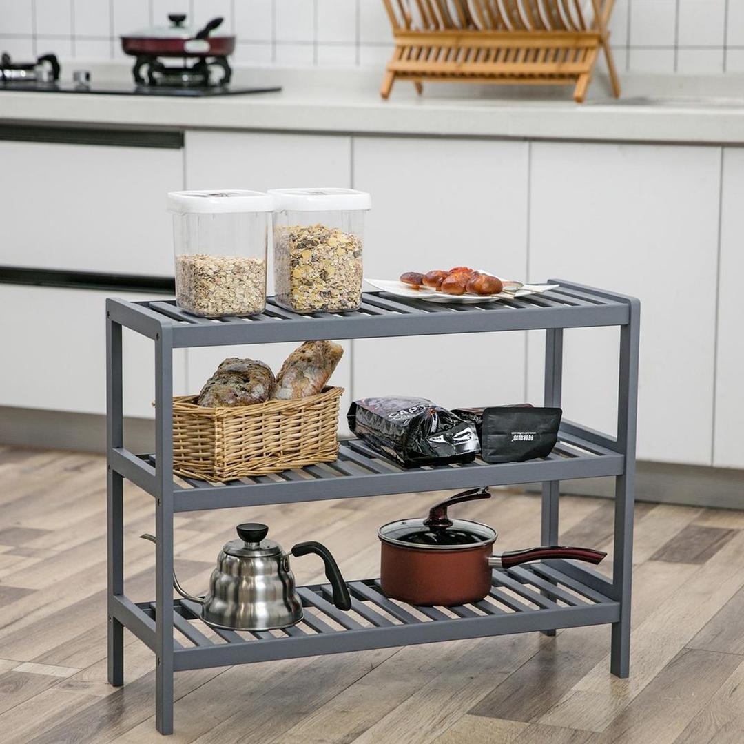 Bamboe Schoenenrek met 3 Niveaus – Vrijstaand Opbergrek voor Schoenen met Natuurlijke Uitstraling