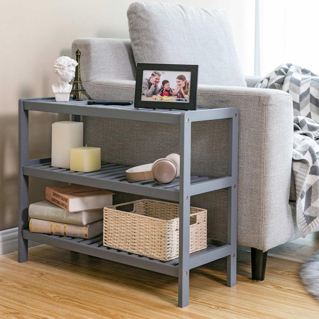 Bamboe Schoenenrek met 3 Niveaus – Vrijstaand Opbergrek voor Schoenen met Natuurlijke Uitstraling