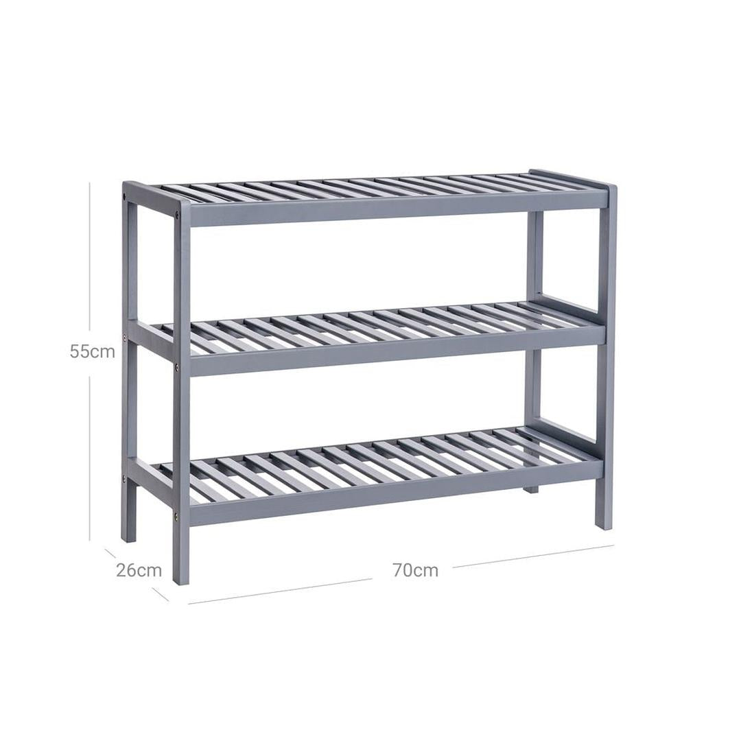 Bamboe Schoenenrek met 3 Niveaus – Vrijstaand Opbergrek voor Schoenen met Natuurlijke Uitstraling