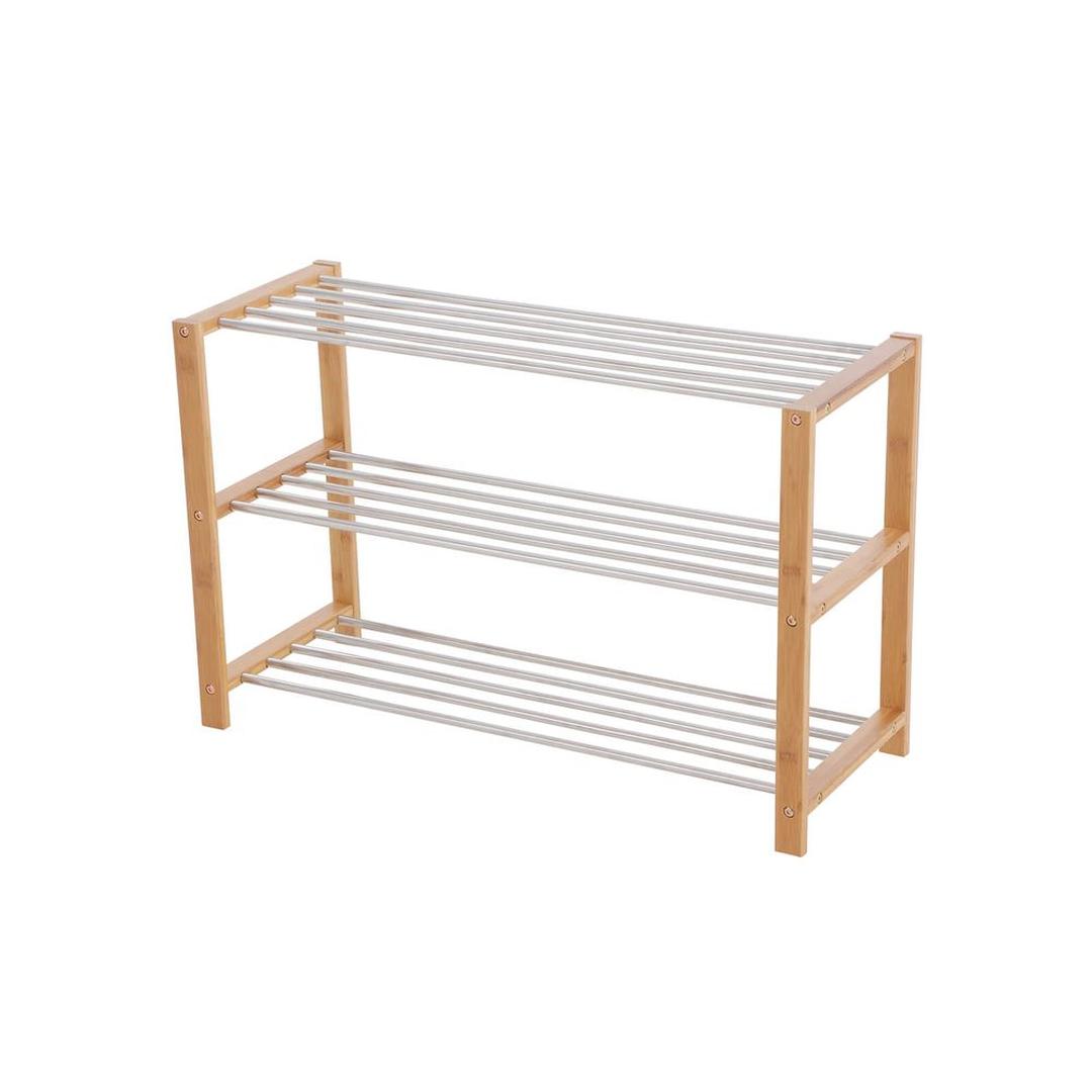 Bamboe Schoenenrek met 3 Niveaus – Vrijstaand Opbergrek voor Schoenen met Natuurlijke Uitstraling