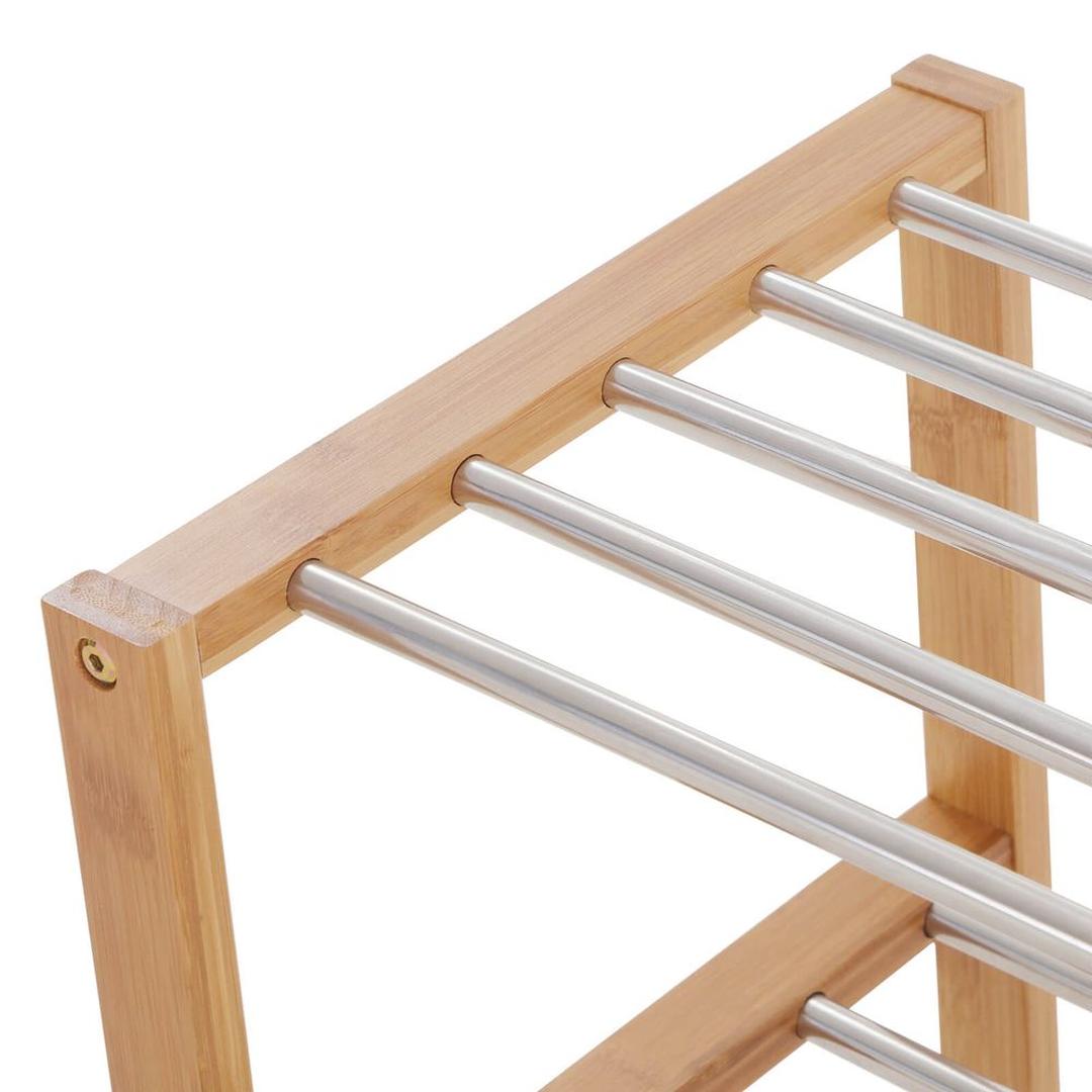 Bamboe Schoenenrek met 3 Niveaus – Vrijstaand Opbergrek voor Schoenen met Natuurlijke Uitstraling