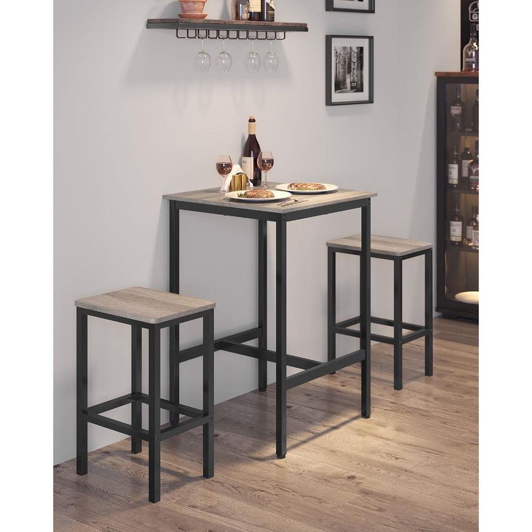 Bartafel met Stalen Frame – Vierkante Tafel in Industriële Stijl, 60 × 60 × 92 cm