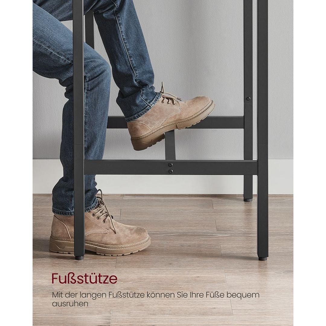 Bartafel met Stalen Frame – Vierkante Tafel in Industriële Stijl, 60 × 60 × 92 cm