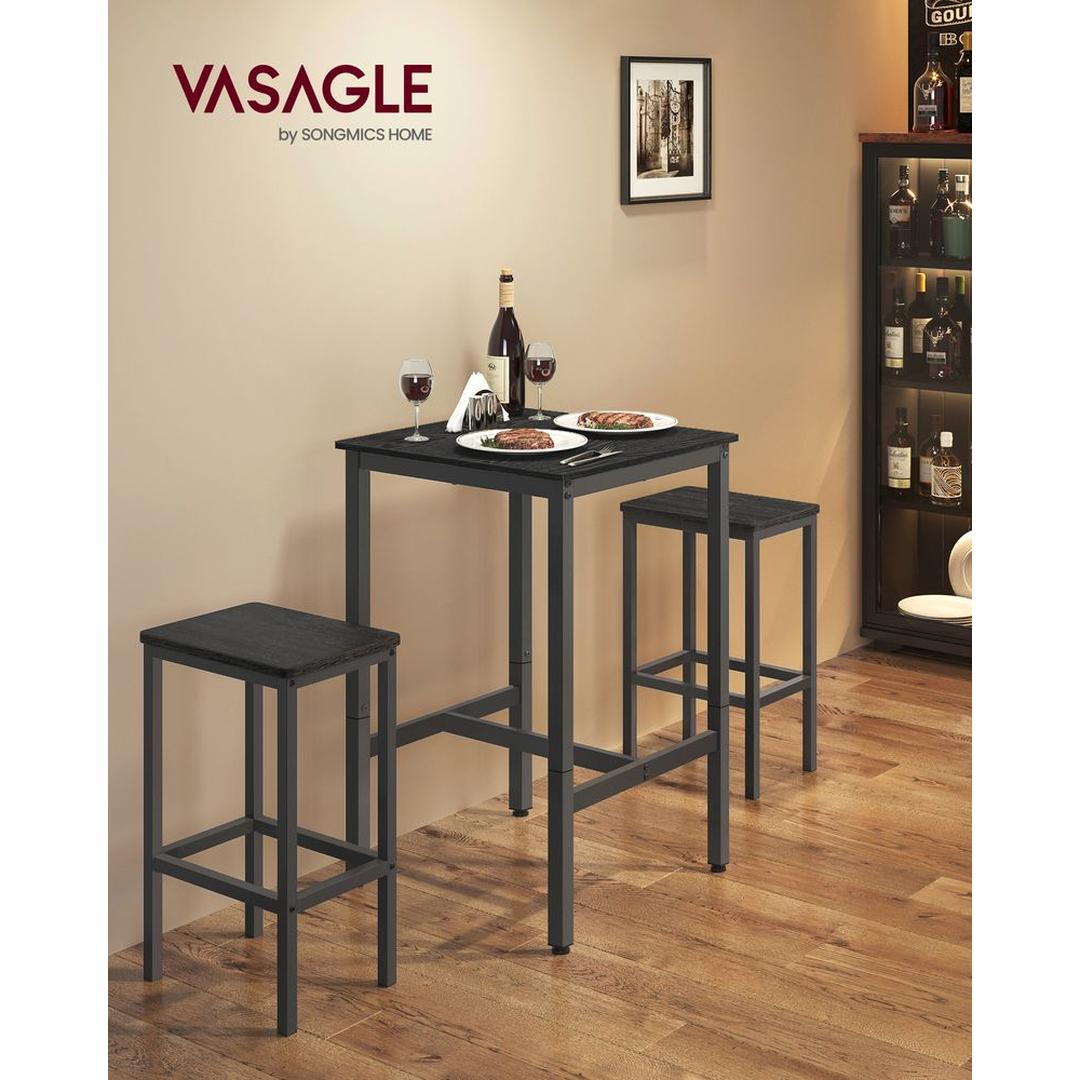 Bartafel met Stalen Frame – Vierkante Tafel in Industriële Stijl, 60 × 60 × 92 cm