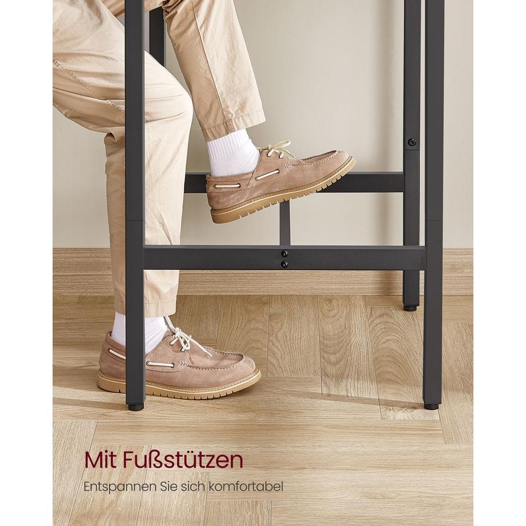 Bartafel met Stalen Frame – Vierkante Tafel in Industriële Stijl, 60 × 60 × 92 cm