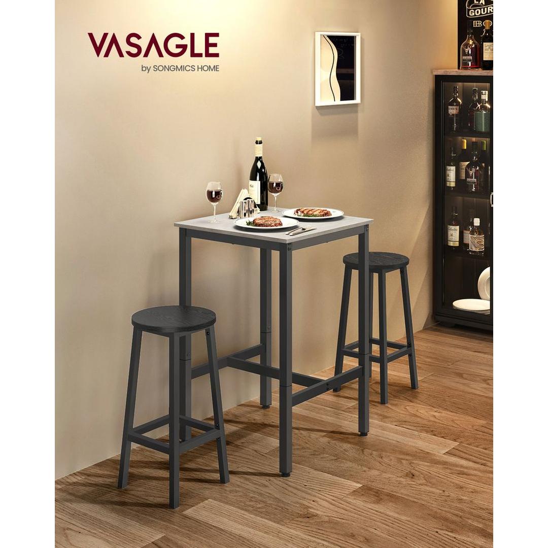 Bartafel met Stalen Frame – Vierkante Tafel in Industriële Stijl, 60 × 60 × 92 cm