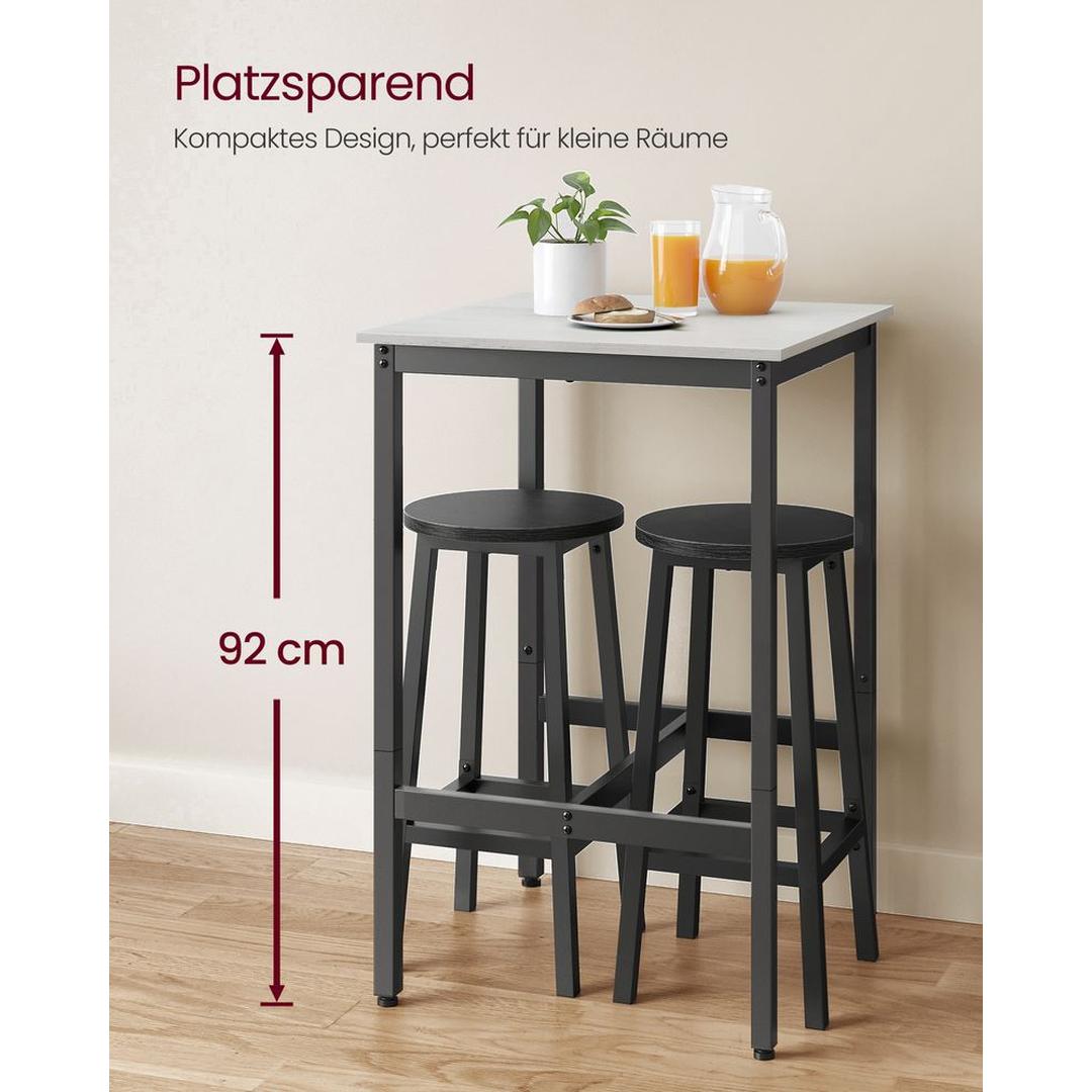 Bartafel met Stalen Frame – Vierkante Tafel in Industriële Stijl, 60 × 60 × 92 cm