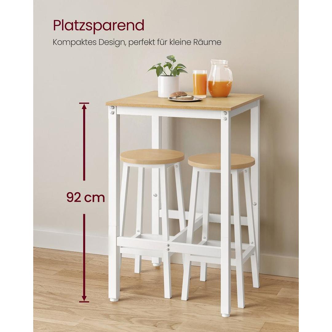 Bartafel met Stalen Frame – Vierkante Tafel in Industriële Stijl, 60 × 60 × 92 cm