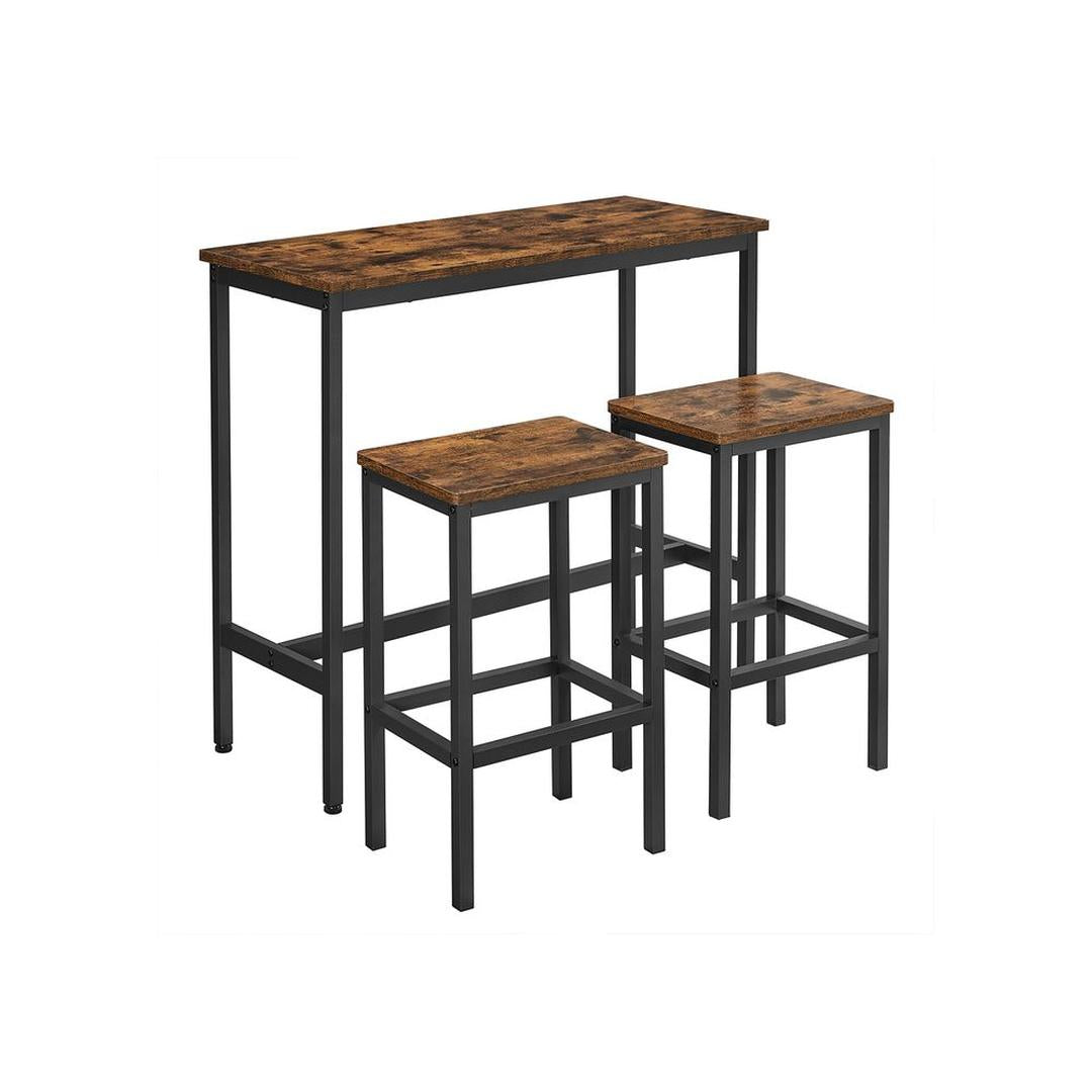 Bartafelset in Industriële Stijl – Hoge Tafel met Krukken voor Keuken, Eetruimte of Bar