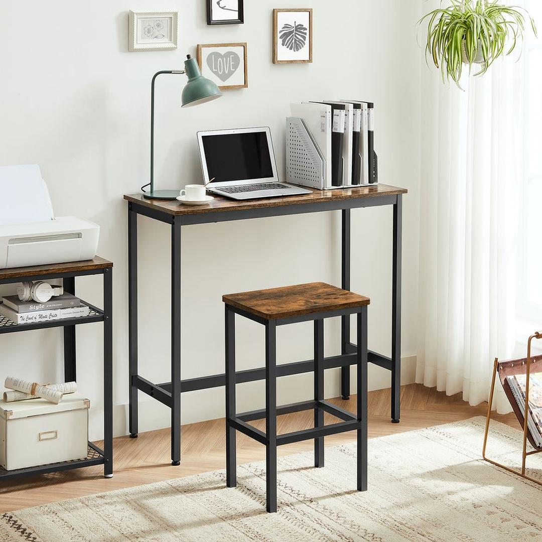 Bartafelset in Industriële Stijl – Hoge Tafel met Krukken voor Keuken, Eetruimte of Bar