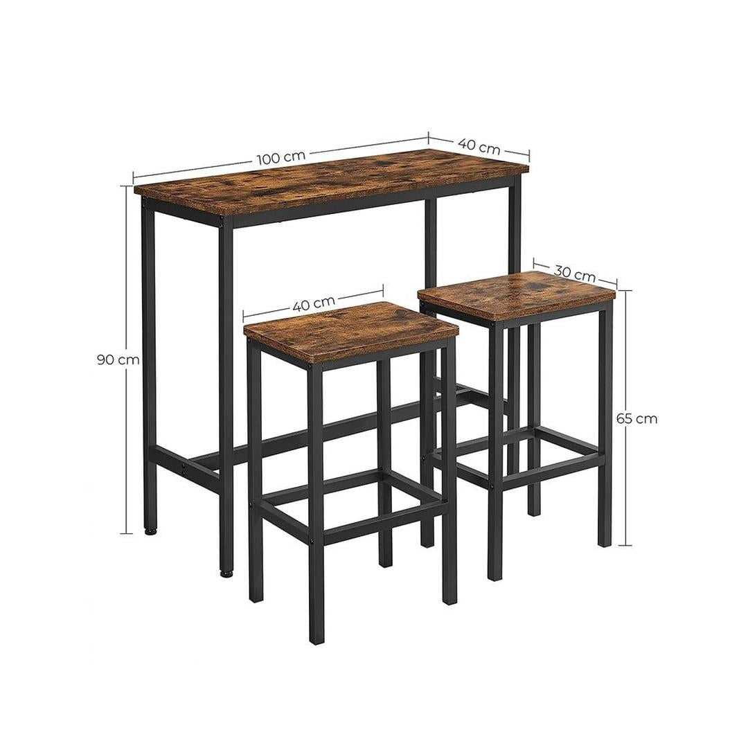 Bartafelset in Industriële Stijl – Hoge Tafel met Krukken voor Keuken, Eetruimte of Bar