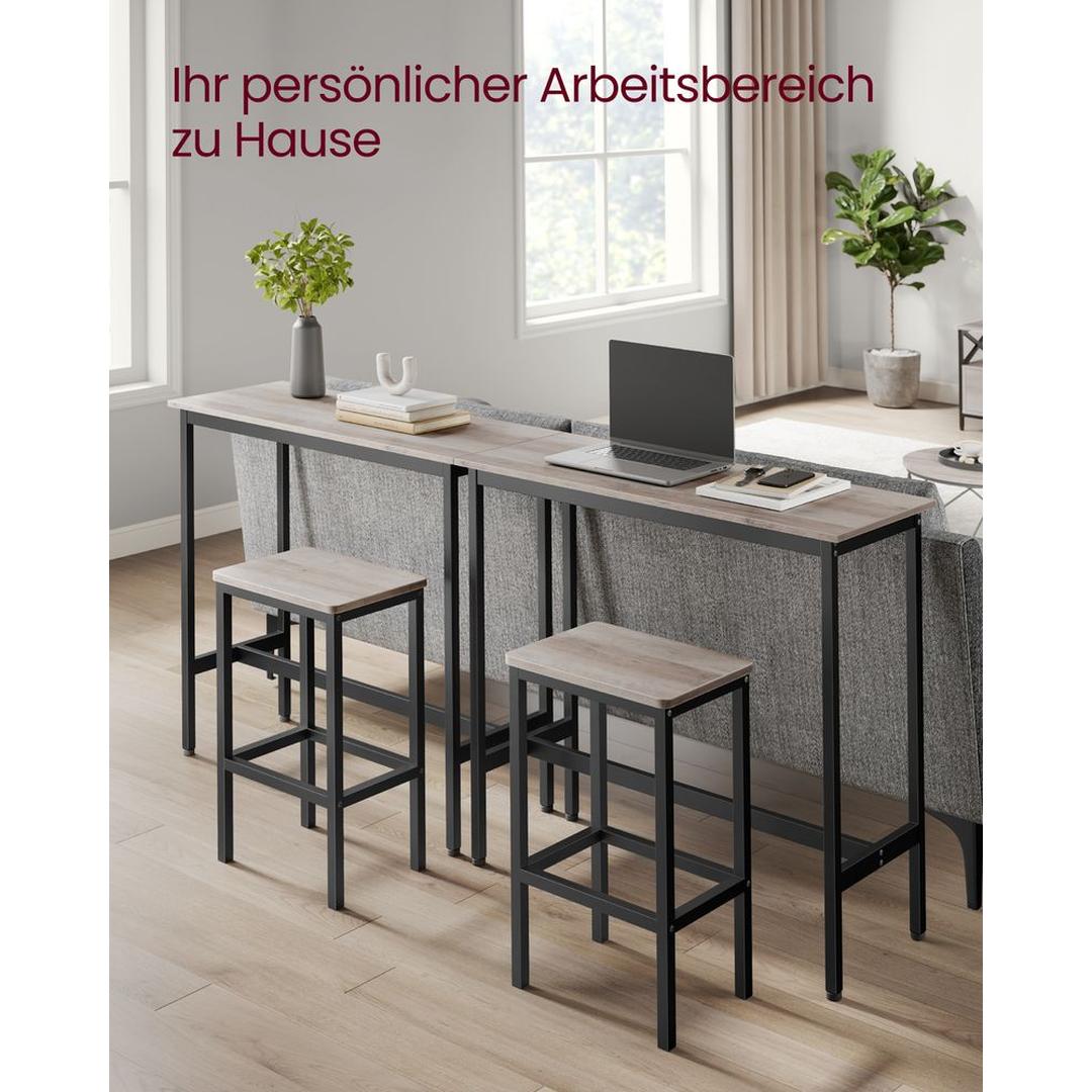 Bartafelset in Industriële Stijl – Hoge Tafel met Krukken voor Keuken, Eetruimte of Bar