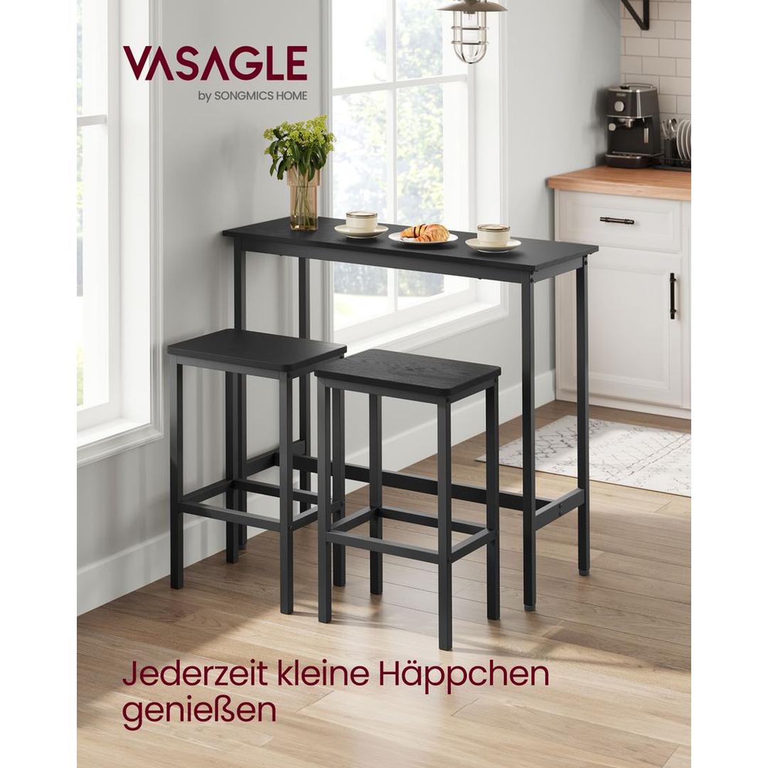Bartafelset in Industriële Stijl – Hoge Tafel met Krukken voor Keuken, Eetruimte of Bar