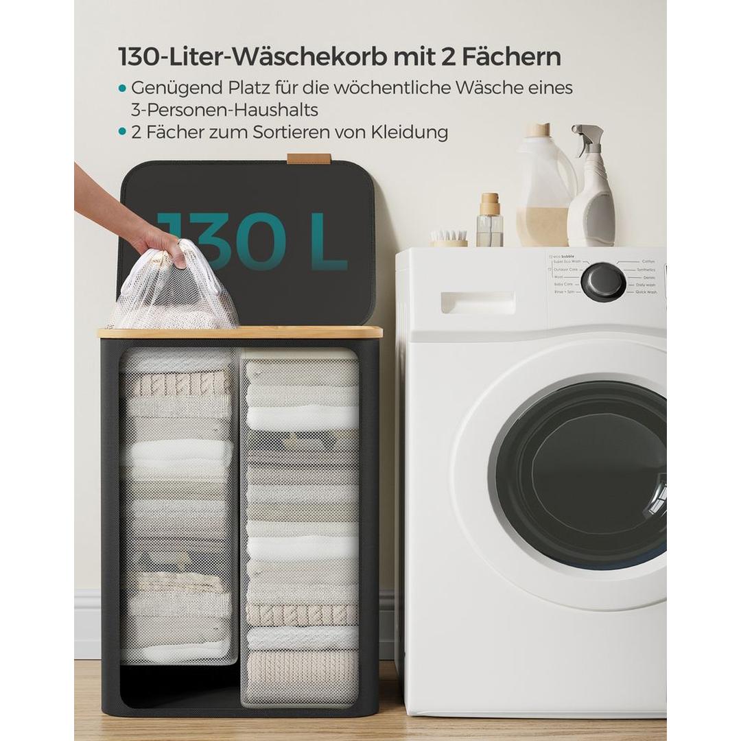 Waskorf met Deksel en Uitneembare Waszak – Verschillende Maten en Kleuren – Opbergmand voor Wasgoed