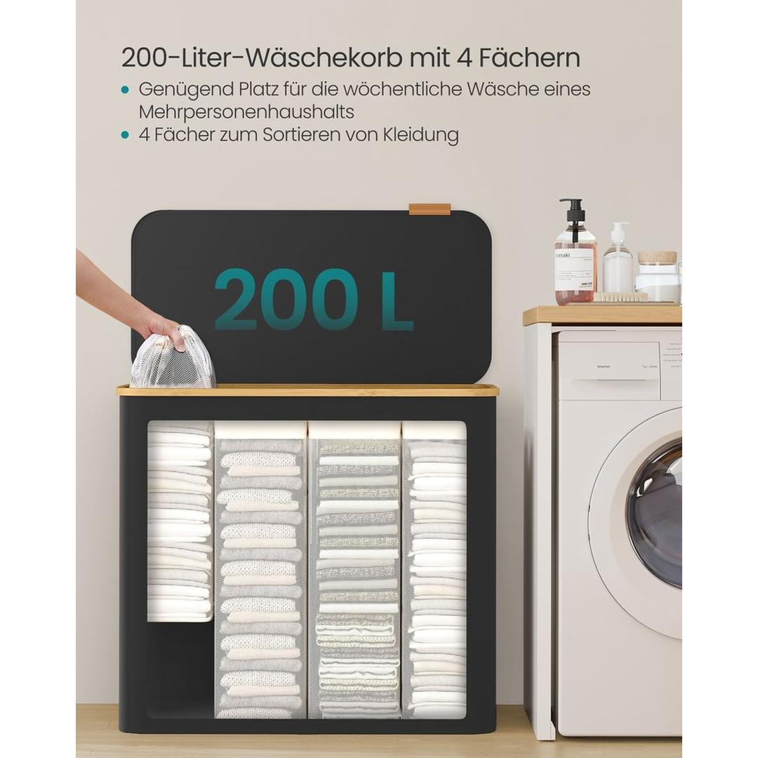Waskorf met Deksel en Uitneembare Waszak – Verschillende Maten en Kleuren – Opbergmand voor Wasgoed