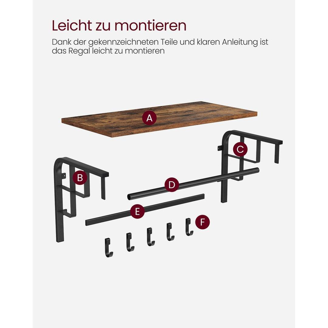 Wandkapstok in Industriële Stijl – Metalen Garderobe voor Hal of Entree