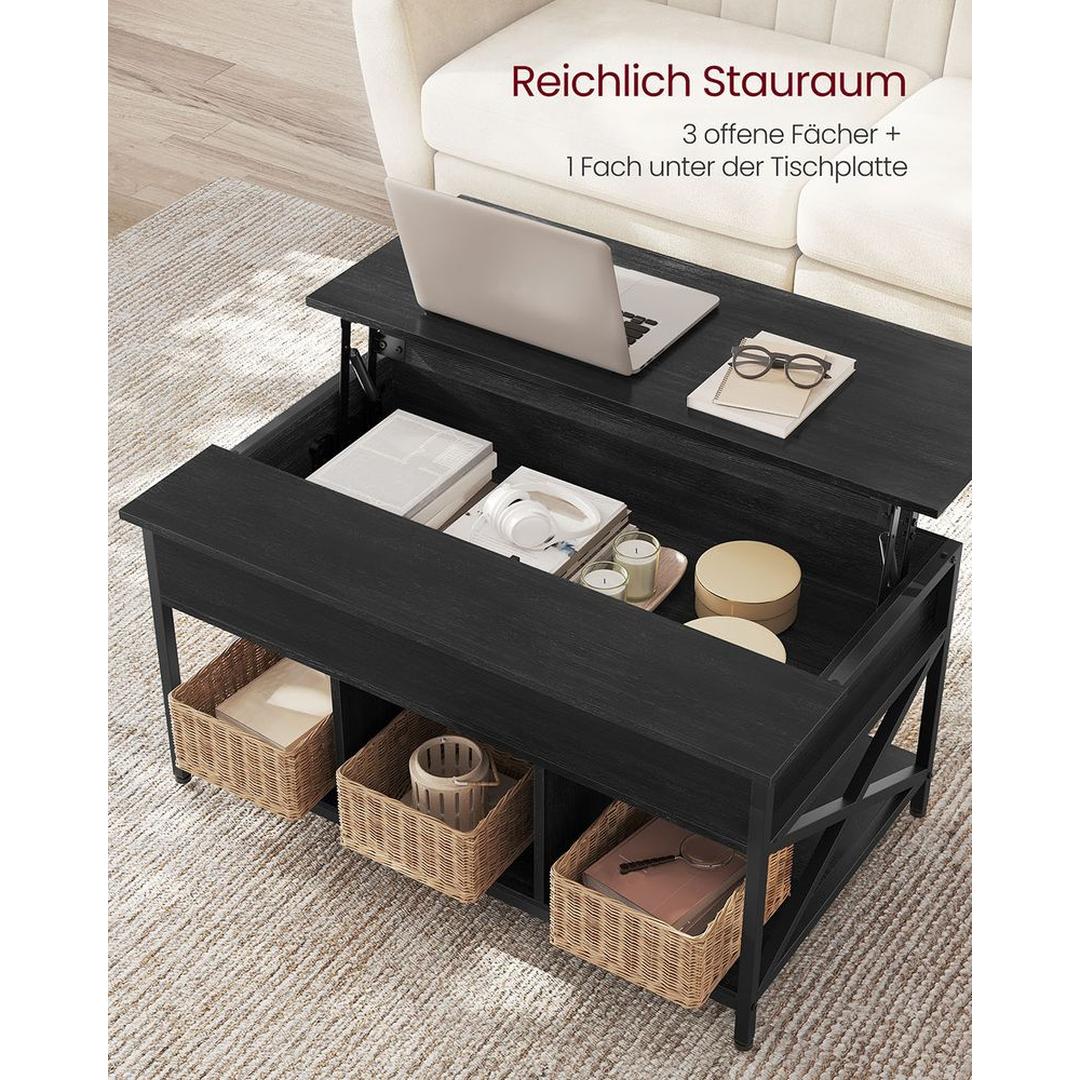 In Hoogte Verstelbare Salontafel 60 × 100 cm – Verstelbaar van 48 tot 62 cm – Praktische Tafel voor Woonkamer